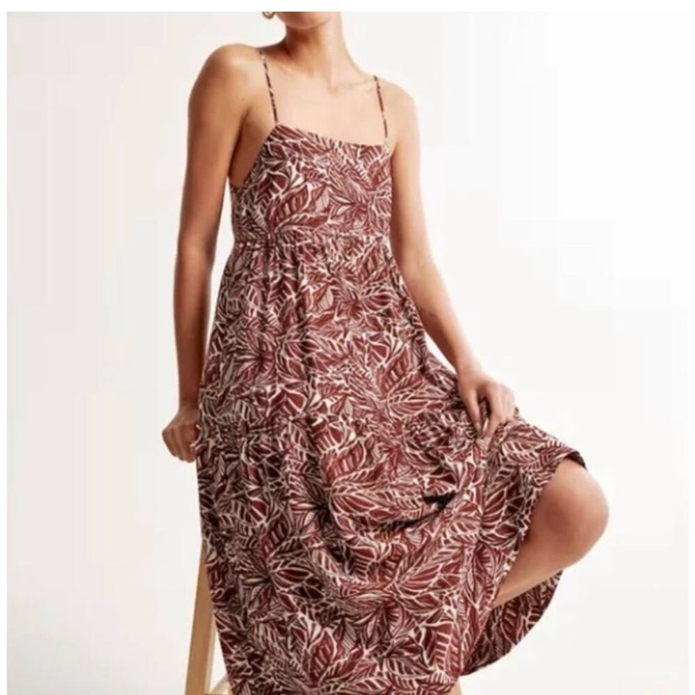 Abercrombie Brown palm Print Women's Dress